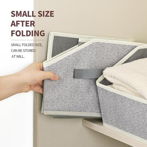 Homsorout Trapezoid Storage Bins - 8 Pack Decorative Fabric Organizers in Light Gray for Home & Closet