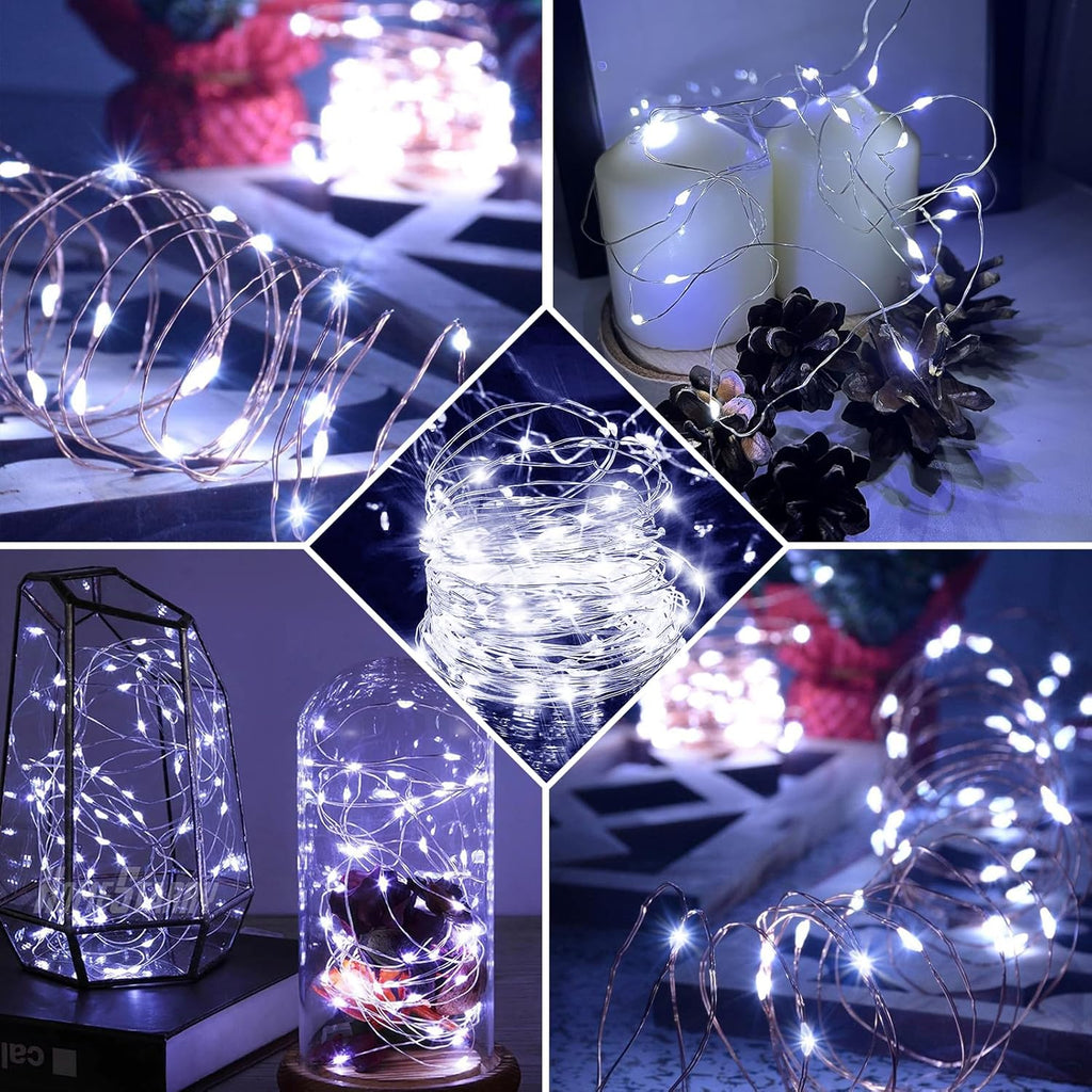 Skiennix 12 Pack Fairy Lights - 7Ft 20 LED Twinkle String Lights | Battery Operated & Waterproof for Weddings, Bedrooms, and Decor