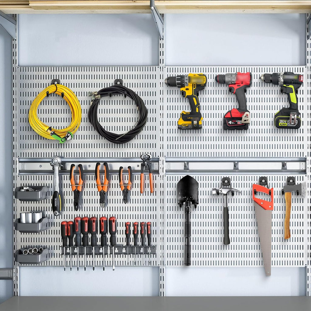 Skiennix Heavy-Duty Magnetic Garage Hooks - 2 Pack Utility Tool Organizer with Anti-Slip Rubber Coating