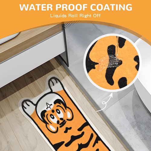 Area Rugs for Bedroom 1.3' X 3.9', Washable Cat Irregular Shaped Rug Cute Carpet Kid Funny Cartoon Rugs, Room Decor Cat Dog Shaped Pet and Children Entryway Rug (Tiger Skin)