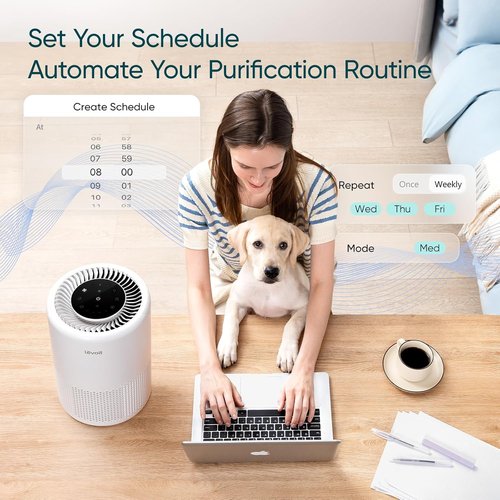 LEVOIT Air Purifier - Smart Voice Control with HEPA Filter | AHAM Verified, Ideal for Home & Bedroom, Core 200S-P, White