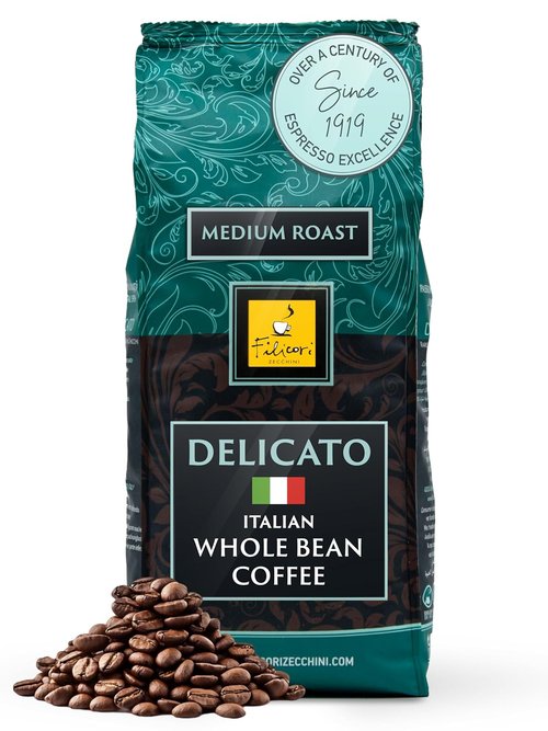 Filicori Zecchini Espresso Beans - Medium Roast Arabica & Robusta Blend | Low Acidity, Rich Flavor - 2.2lb Bag
