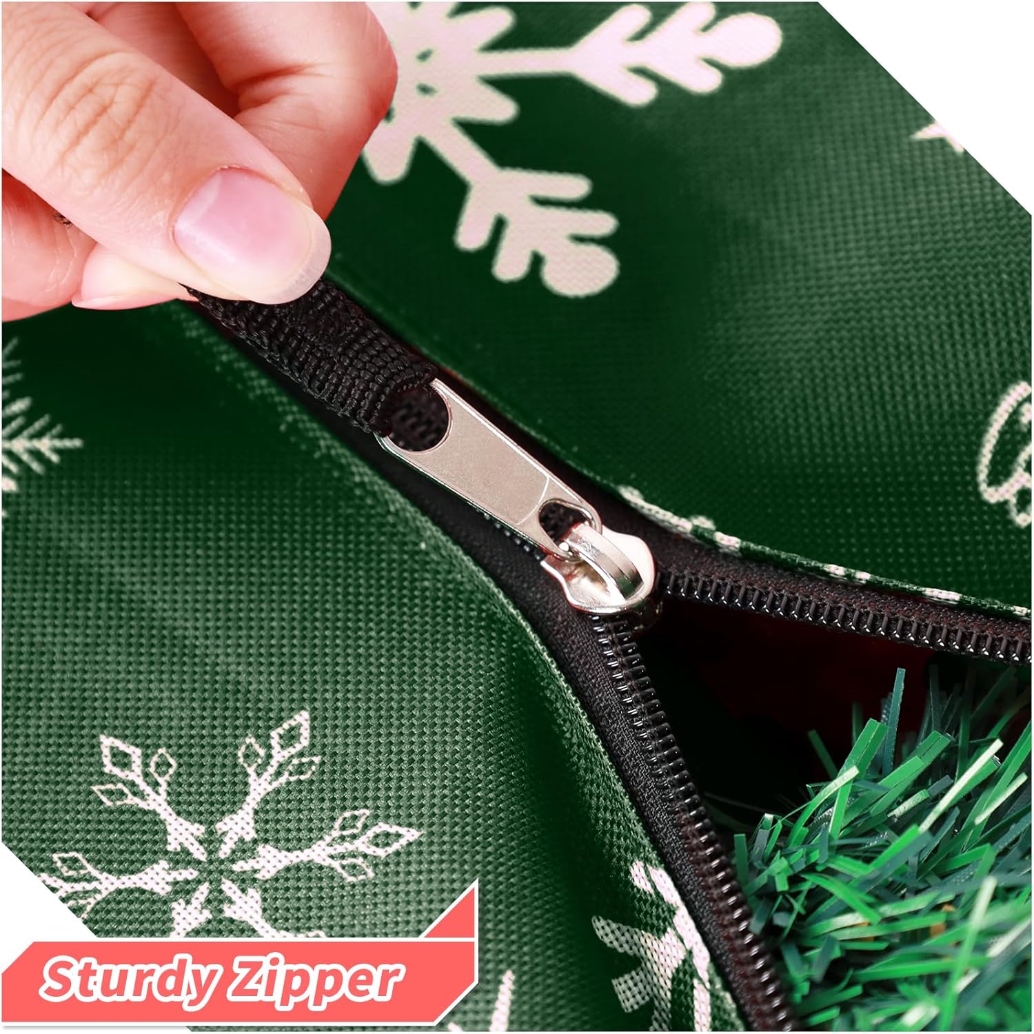 RICHIE Christmas Tree Storage Bag - 7.5 ft Durable 600D Oxford | Fits Up to 7 ft Artificial Trees, Green