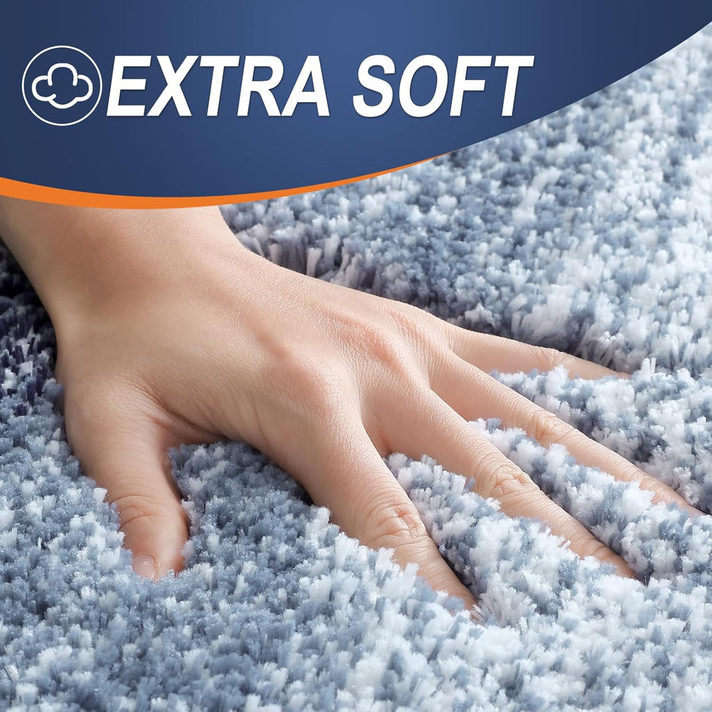 OLANLY Bathroom Runner Rug - Extra Soft Microfiber Mat | Quick Dry, Washable, 47x20, Airy Blue