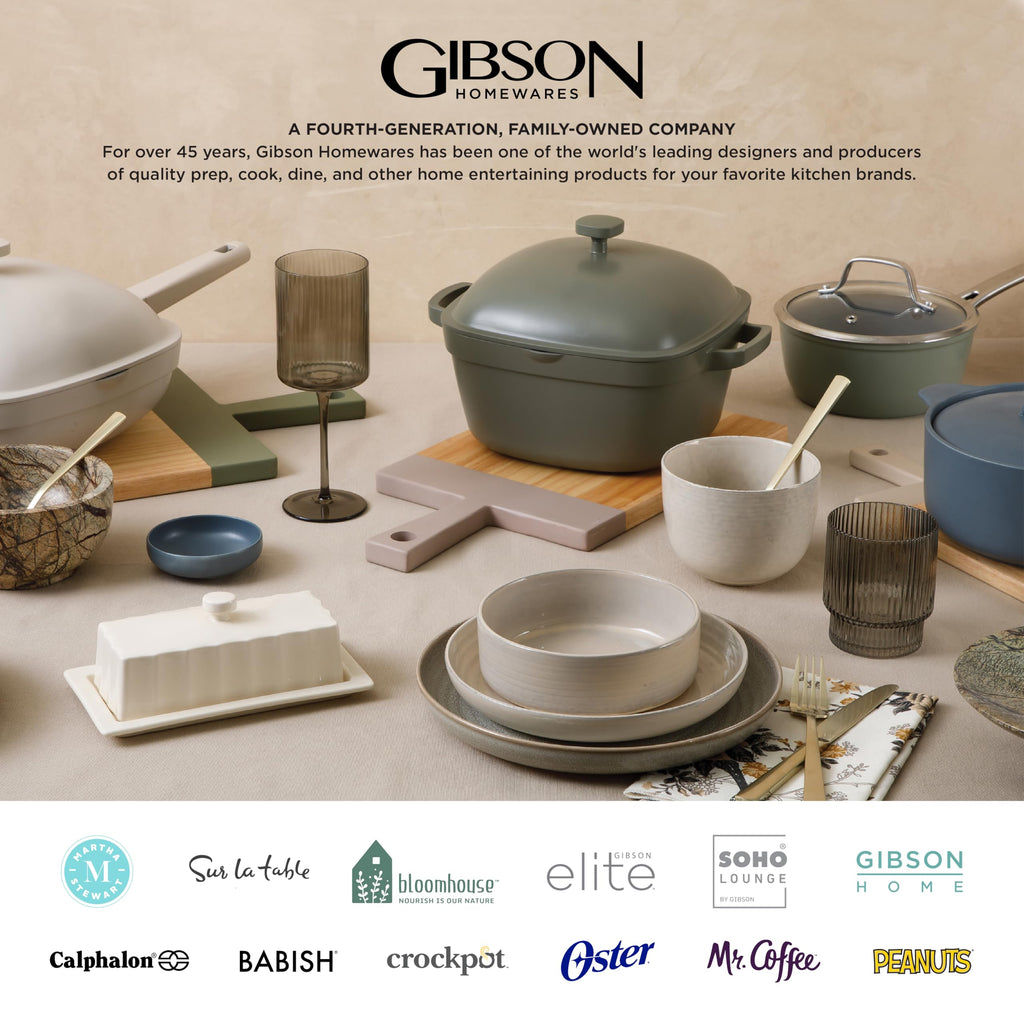 Gibson Home Rothernberg 40-Piece White Porcelain Dinnerware Set – Service for 8, Stackable Plates and Bowls, Durable Kitchen Dinner Set