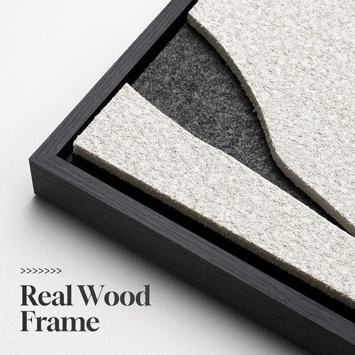 Framed 3D Textured Black and White Abstract Wall Art by [Brand Name] - Modern 3-Piece Set for Living Room | Minimalist Decor 24x36 In