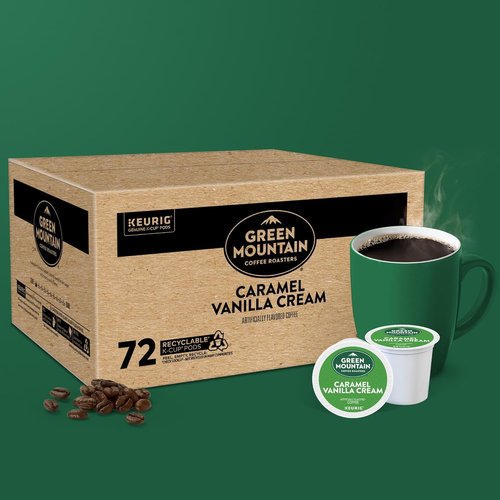 Green Mountain Coffee Roasters K-Cup Pods - Caramel Vanilla Cream Light Roast Coffee, 72 Count