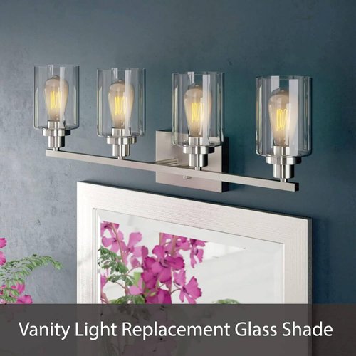 Aspen Creative 23657-61-1,Clear Seeded Glass Shade For Lighting fixture/Vanity Light/Wall Light/Pendent,Size:4-7/8"D x6"H