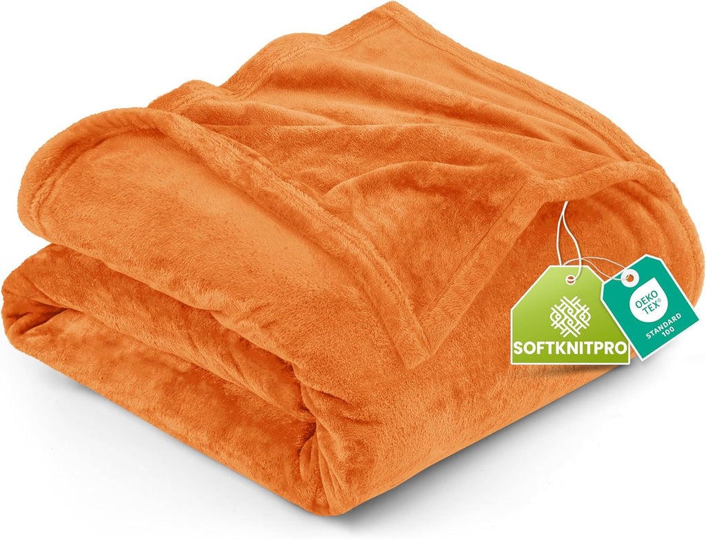 Utopia Bedding Fleece Blanket - Luxury Soft Microfiber Twin Size | Burnt Orange 300GSM (60x80 Inch)