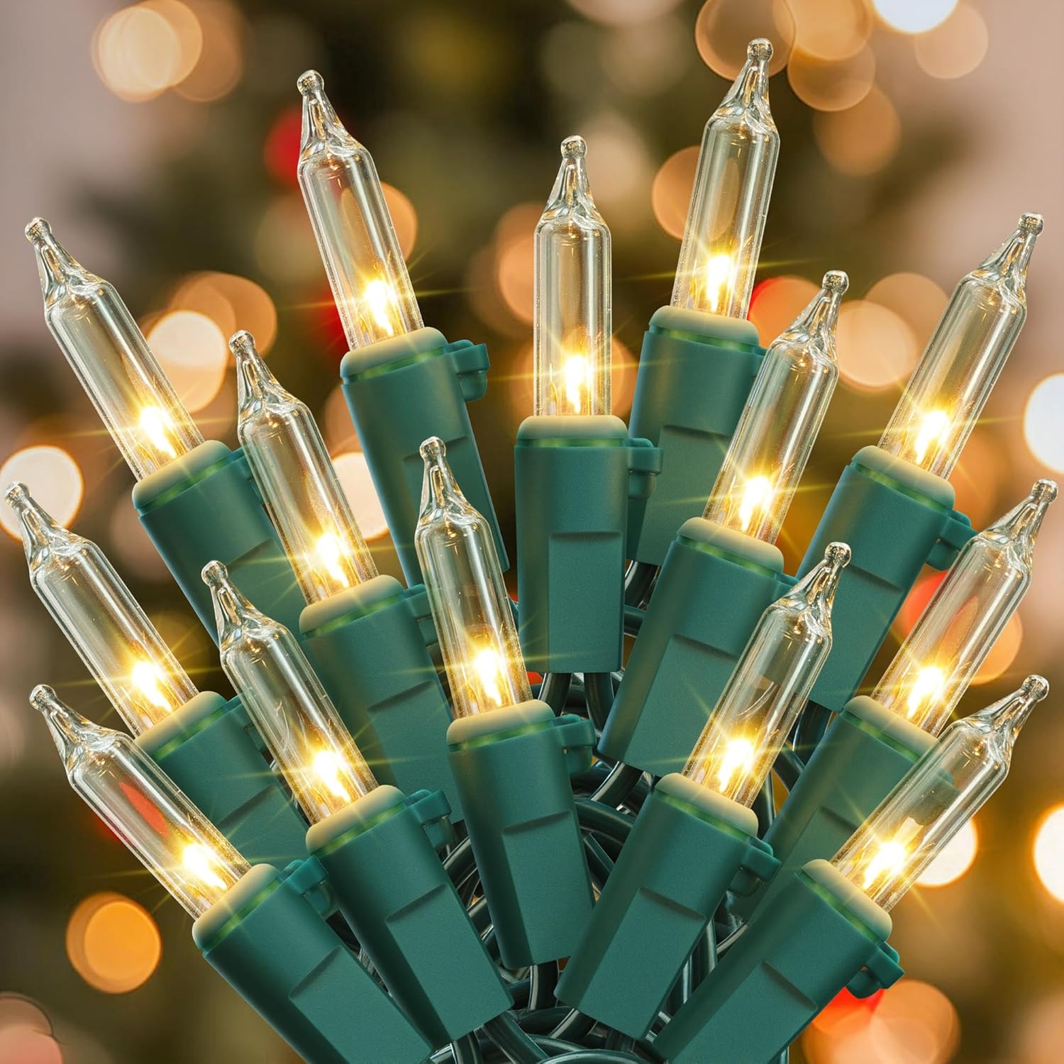 Woohaha Christmas Lights - 2 Pack 13ft 50 Count Warm White Mini String Lights | Connectable Indoor/Outdoor Decor