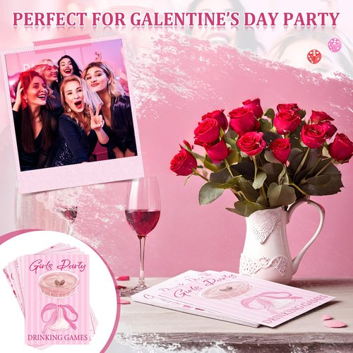 Vertintong Galentine Party Games Set 6 Card Games for 12 Guests Galentine's Day Activities Fun Galentine's Day Game Idea Valentines Gifts for Women Bachelorette Party Favors
