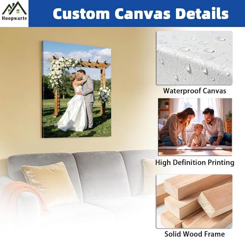 Hoopwarte Custom Canvas Prints - Transform Your Photos into Stunning Wall Art | Personalized Decor (24" x 16", 60 x 40 cm)