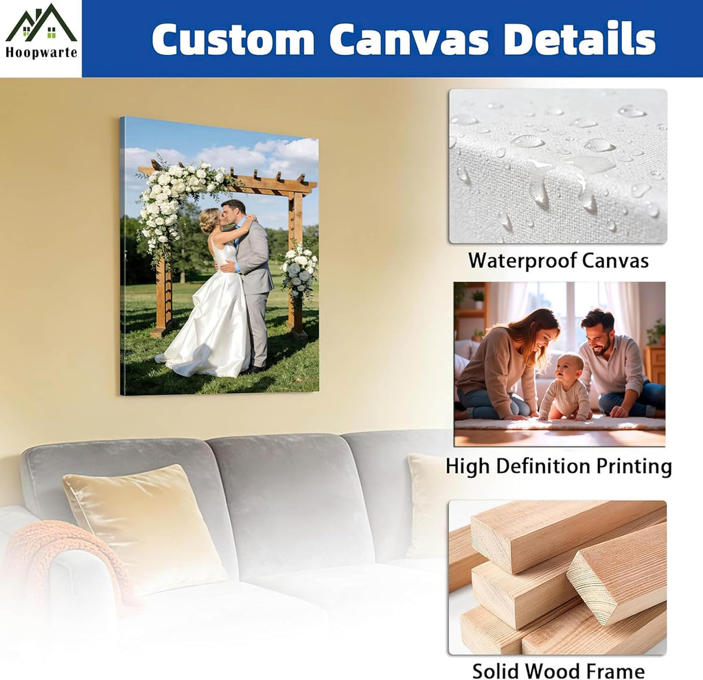 Skiennix Personalized Canvas Prints - Transform Your Photos into Stunning Wall Art | Ideal for Home Decor (32"L x 16"W)