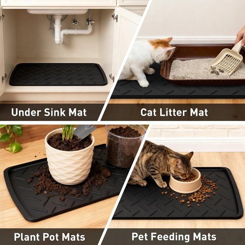 Boot Trays Heavy-Duty Rubber Mat - Waterproof Shoe Tray for Entryway | Multi-Purpose 27.56 x 15.75 Inch