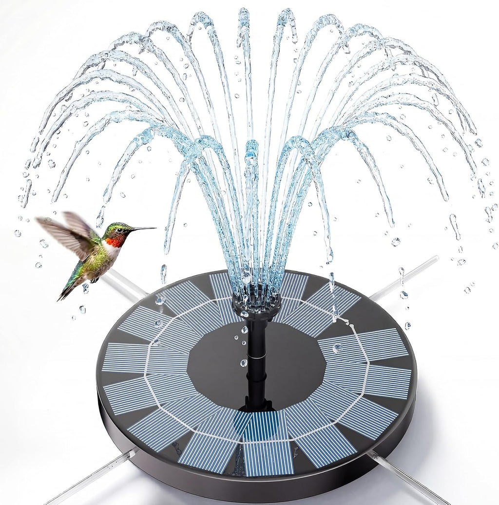 AISITIN Solar Bird Bath Fountain Pump - 2.5W Solar Powered Water Pump with 6 Nozzles | Perfect for Gardens, Ponds, and Aquariums