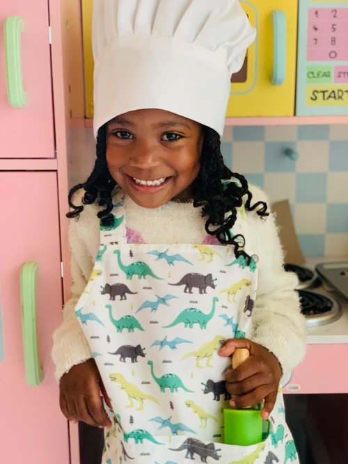 Tovla Jr. Kids Baking Gift Set with Storage Case - Cooking Kit for Children - Educational Baking Sets - Real Kid Baking Supplies with Decorating Tools Set with Apron… (Dinosaur)