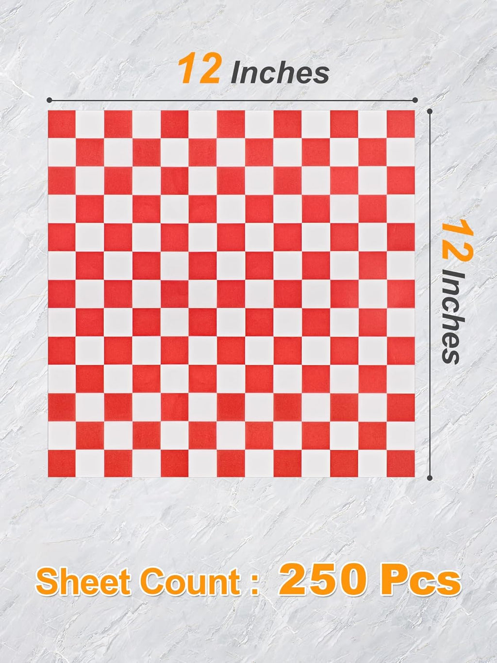 SMARTAKE 12 x 12 Inches Wax Paper - 250 Pcs Non-Stick Hamburger Patty Paper | Red Plaid Sandwich Wraps