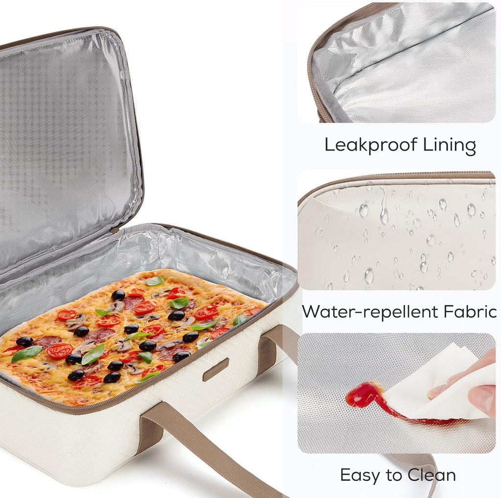 TOURIT Insulated Casserole Carrier - Thermal Food Carrier for Hot or Cold Dishes | Fits 9" x 13" Baking Dish