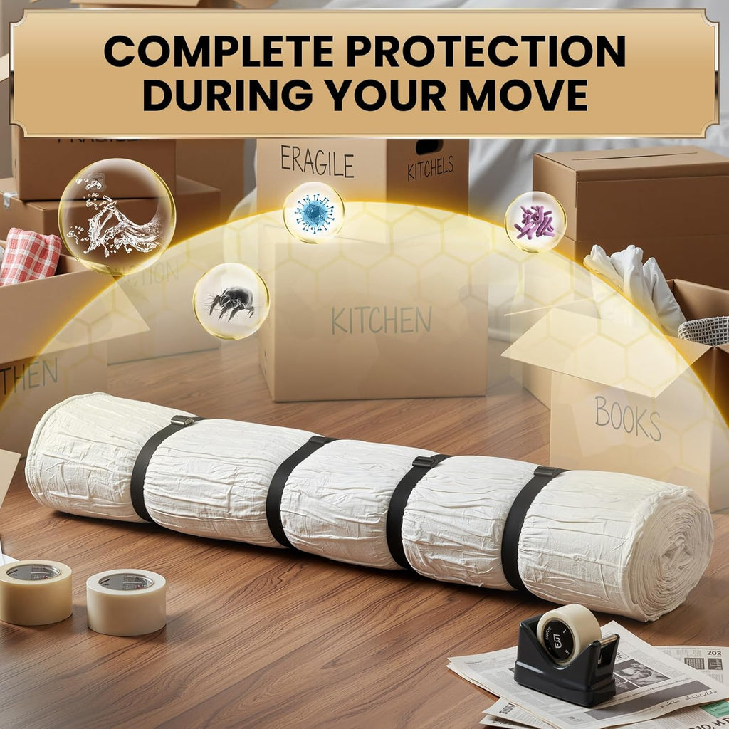 TAILI Mattress Vacuum Storage Bag - King/California King with 4 Straps for Easy Transport & Storage