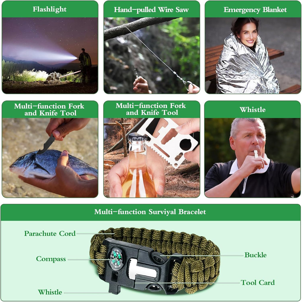 SUNNINO Survival Kit Advent Calendar 2025 - 24 Days of Outdoor Gear for Men | Perfect Xmas Gifts for Camping, Fishing, Hunting