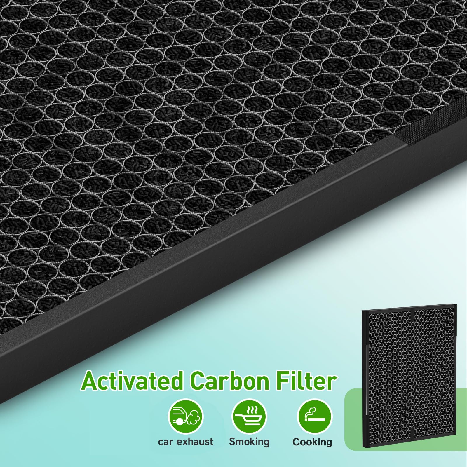 12 Pack 3000 Replacement Filters, Compatible with Air Doctor 3000, 3000M, 3000Pro Air Pur-ifier, 2 Air Filter + 2 Activated Carbon + 8 Carbon Pre-Filters