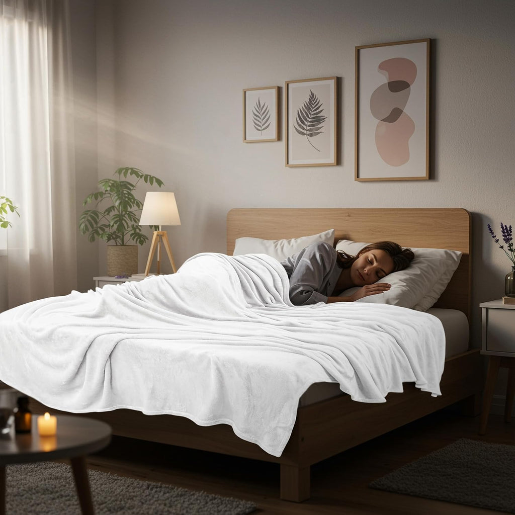 Utopia Bedding Fleece Blanket - Ultra Soft King Size White (90x102 Inches) | Cozy All-Season Microfiber Decor