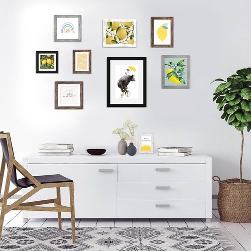 Hongkee 5x7 Picture Frame - Rustic Brown Wooden Frame for 4x6 or 5x7 Photos | Wall & Tabletop Display