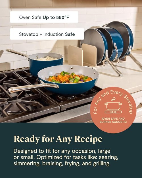 Caraway 31-Piece Ceramic Cookware Set - Versatile Fry Pans, Saucepans, Dutch Oven & More - Gray