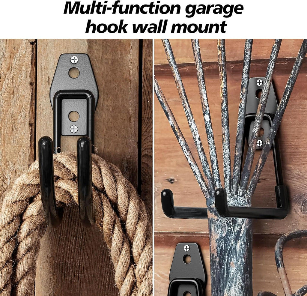 Skiennix Heavy Duty Garage Hooks - Solid Steel Wall Mount Hangers with Anti-Slip Coating | 30 Pack for Organizing Tools and Equipment