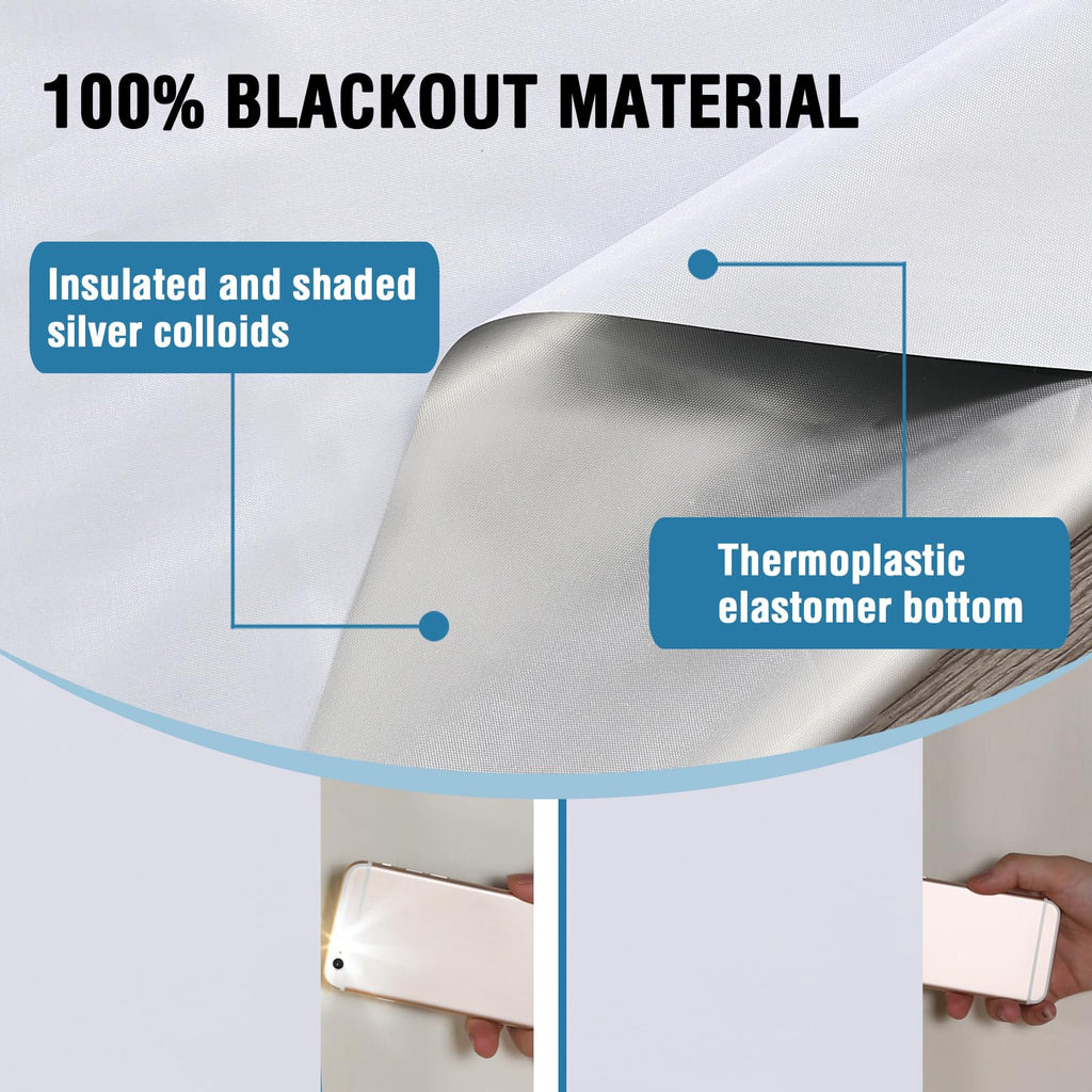 H.VERSAILTEX Portable Blackout Curtains for Bedroom 80" x 67", 100% Blackout Blind Curtain for Window No Drill Blackout Roller Shades with Thermal Insulated for Living Room Cut to Any Size, Black