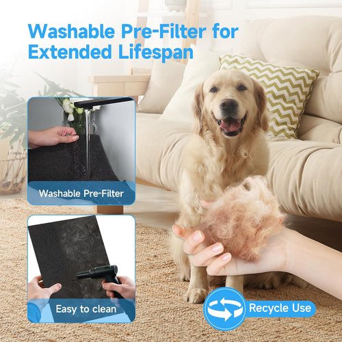 AP300 Replacement Filter Compatible with DBFIT AP300 Air Purifier, 3-Stage Double-Sided Filters for Home Large Room up to 3000sq.ft with Washable Pre-filter, 2 Pack
