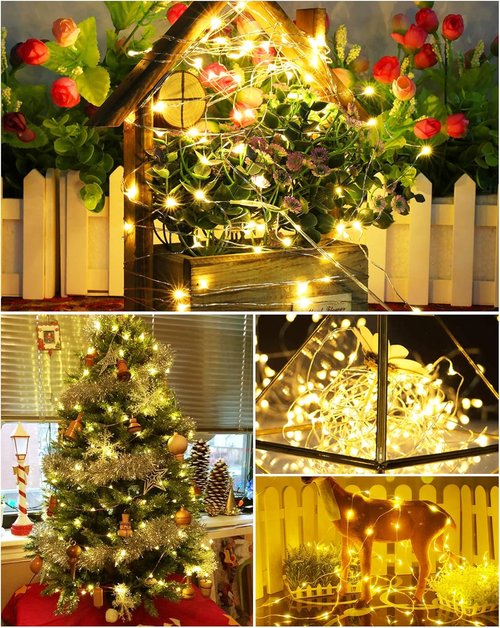 Blingstar USB Powered Fairy Lights - 33Ft 100 LED Mini String Lights | Flexible Silver Wire for Indoor Holiday Decor