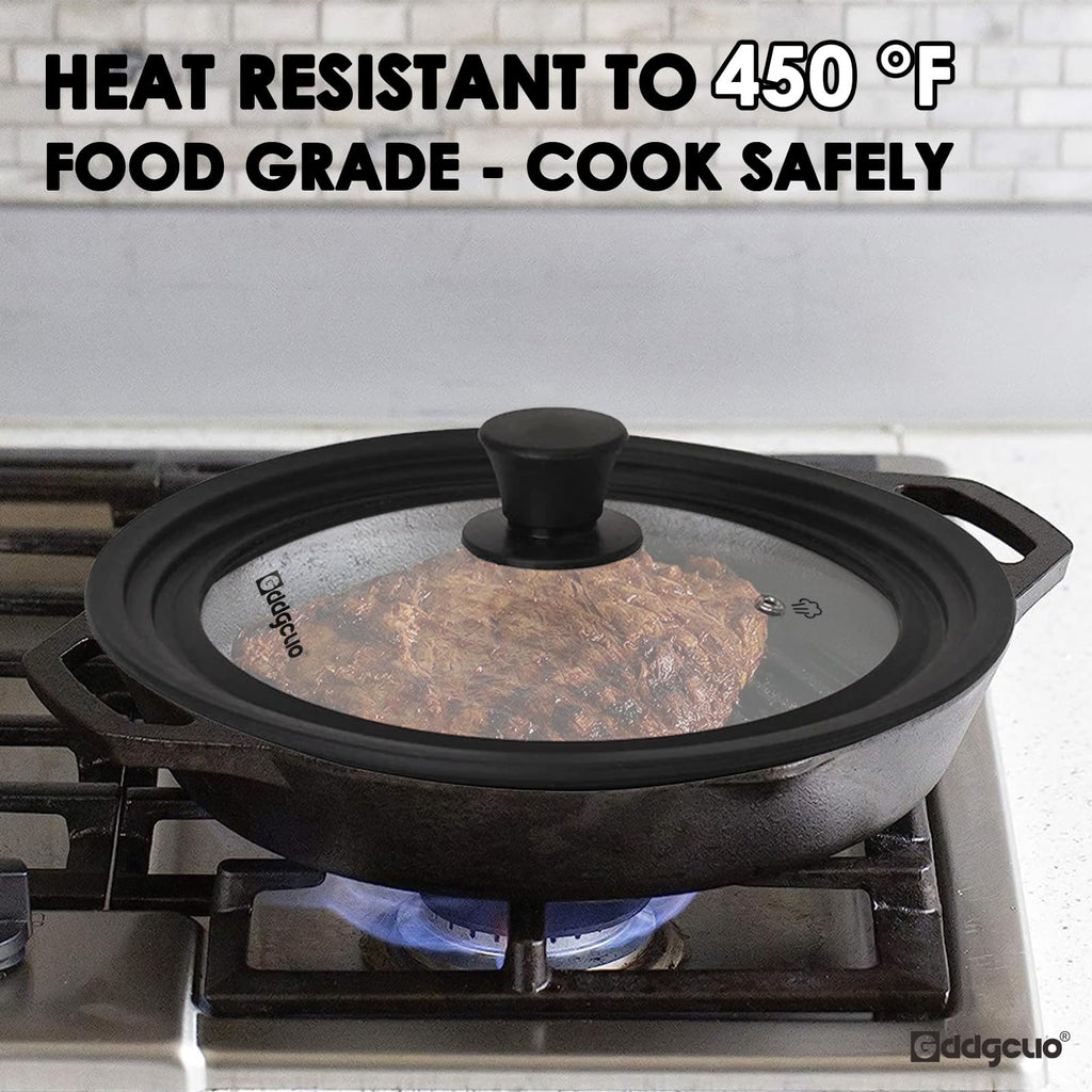 Universal Pan Lids, 2 Pcs Pot lids for Pots, Pans & Skillets - Fits 13", 14", 15" Diameter and 10", 11", 12" Diameter Cookware, Heat Resistant Frying Pan lid, Dishwasher Safe