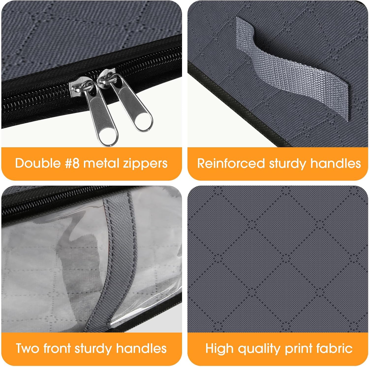 StorageRight Under Bed Storage Bags - 3 Pack 40L Large Organizers with Clear Window for Bedding & Clothes