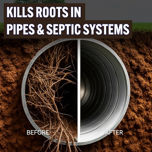 Root Destroyer - 2LBs Copper Sulfate Root Killer for Sewer Pipes & Septic Systems - Stops New Growth - Safe for All Plumbing - Tree & Shrub Friendly
