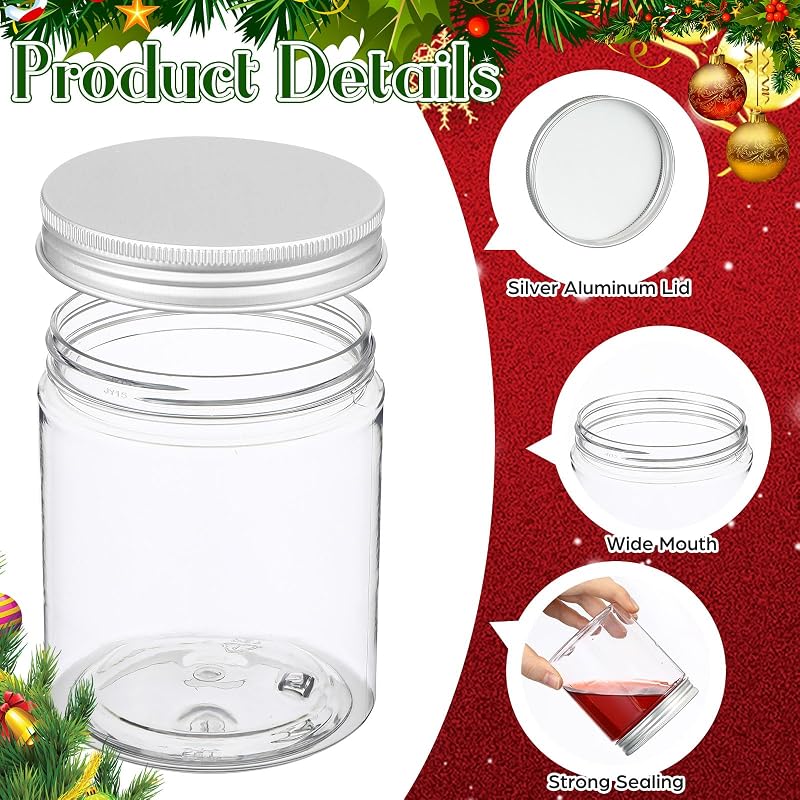 Vesici 24-Piece Christmas Hot Chocolate Bar Supplies Jars with Lids, Spoons & Cards - Snowman Theme