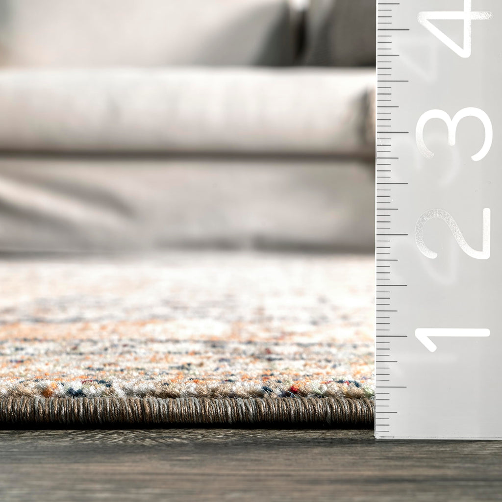 nuLOOM Fringed Performance Indoor Area Rug, Power Loomed, Easy Clean, Durable, Non-Shed, 4' x 6', Charvi Multi