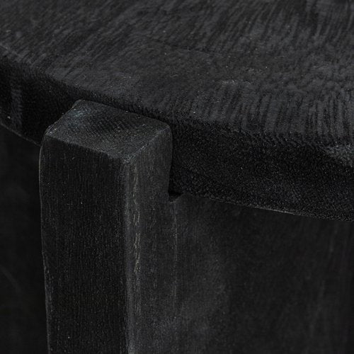 Creative Co-Op Paulownia Wood Round Accent Table, Black