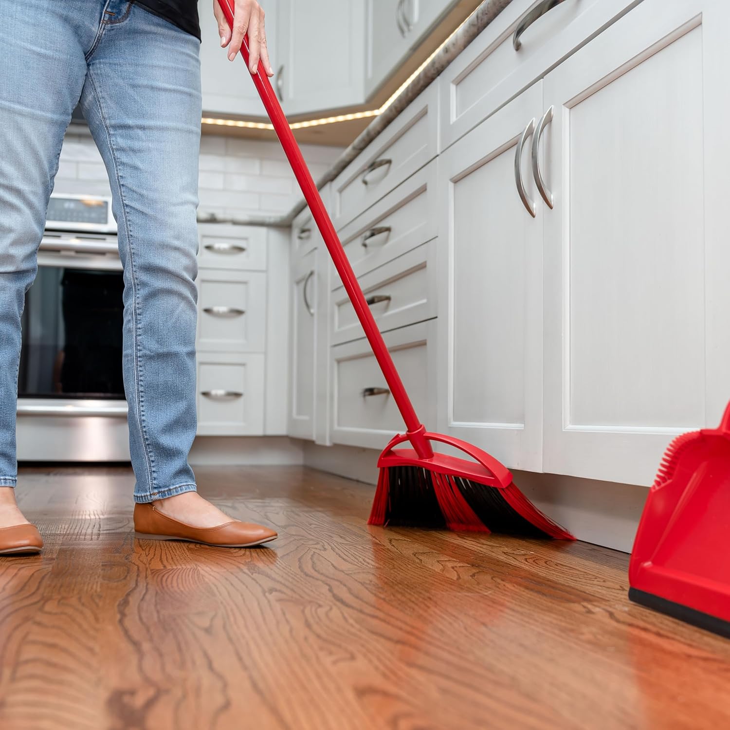 O-Cedar One Sweep Broom - Lightweight Cleaning Tool with Step-On Dustpan | Removes 99% of Dirt