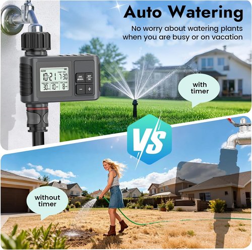 Insoma Water Timer - 1 Zone Outdoor Hose Timer with Auto/Manual/Rain Delay Modes for Garden Irrigation
