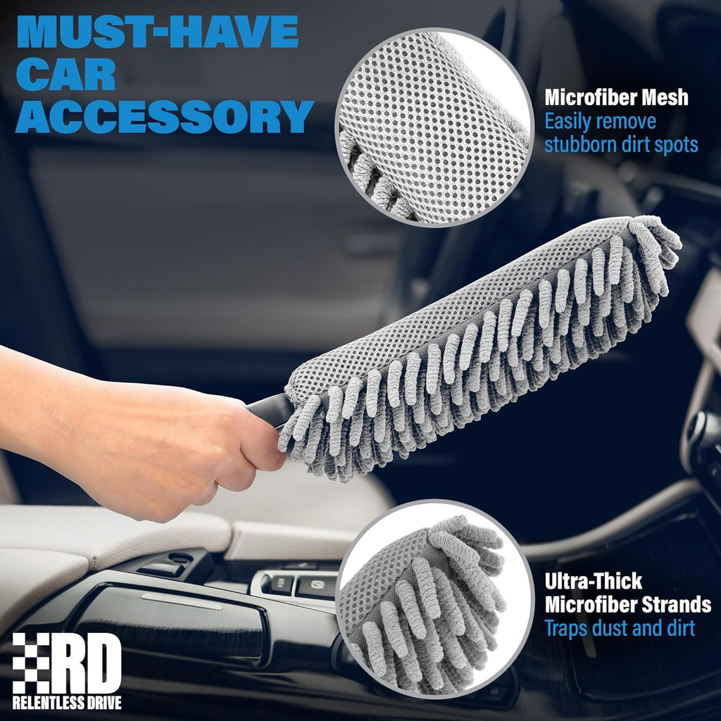 Skiennix Professional Car Duster - Lint & Scratch Free Interior Cleaning Tool for All Vehicles