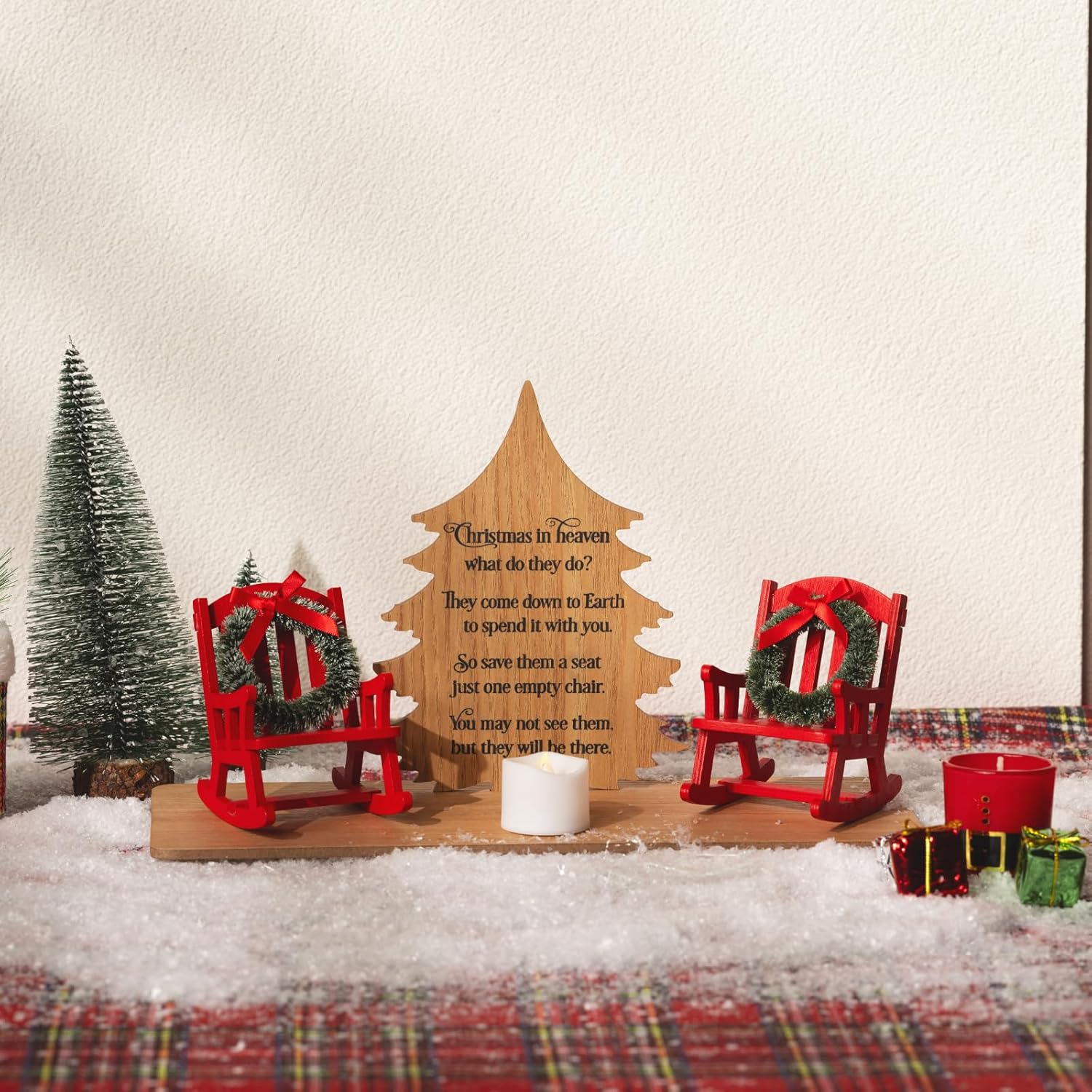 Regine Switzerland Christmas Memorial Candle Holders - Elegant Rocking Chair Ornament for Remembrance