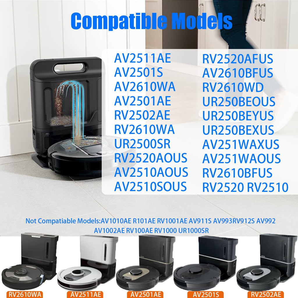 Replacement Parts for Shark AI AV2511AE AV2501S AV2610WA AV2501AE RV2502AE RV2610WA RV2520 AV2510 RV2520AOUS AV2510AOUS Vacuum Cleaner,Side/Sweep Brush Filter Main/Roller Brush Shell Clean Base Filter