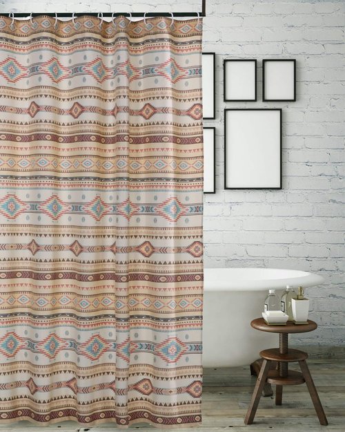 Greenland Home Fashions Fabric Sensations Shower Curtain, Stylish Bathroom Decor, Machine Washable, 72 inches x 72 inches, Phoenix