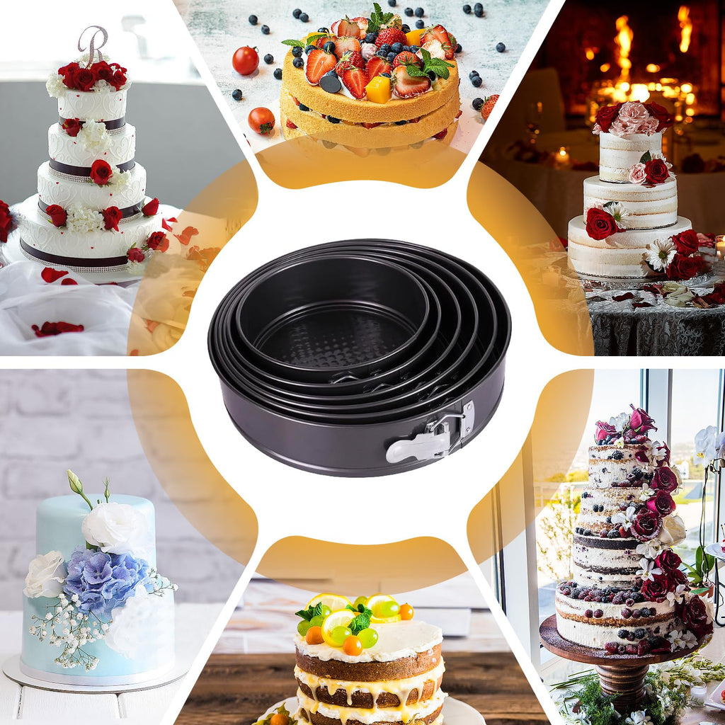 RHQQ Springform Cake Pan, Cake Pan with 6 Different Size (7,8,9,9.5,10.2,11inch), Cake Molds for Baking with Removable Bottom, Non-Stick Bakeware for Effortless Baking and Easy Release