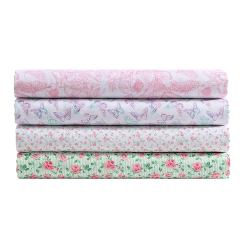 Betsey Johnson - Twin Bed Sheets, Bedding Set with Matching Sham, Smooth & Silky, Fade & Wrinkle Resistant, Dorm Essentials (Butterfly Rainbow Purple)