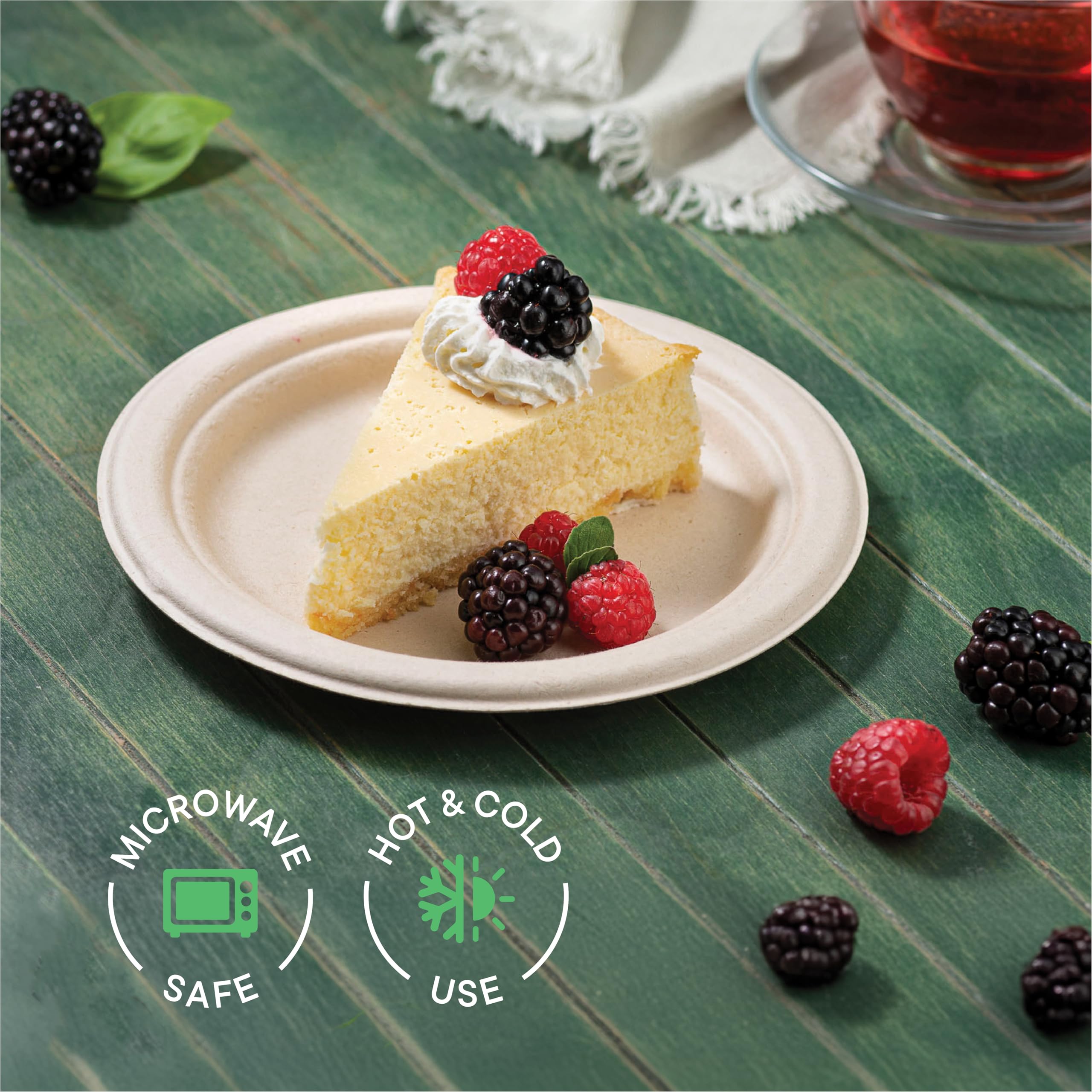 Deep Dish Paper Plates, Heavy Duty Disposable Dinner Plates [500-Pack] 10 Inch Plates - 100% Compostable Eco-Friendly, Biodegradable Sugarcane Bagasse, Natural Brown 10" Paper Plate Disposable