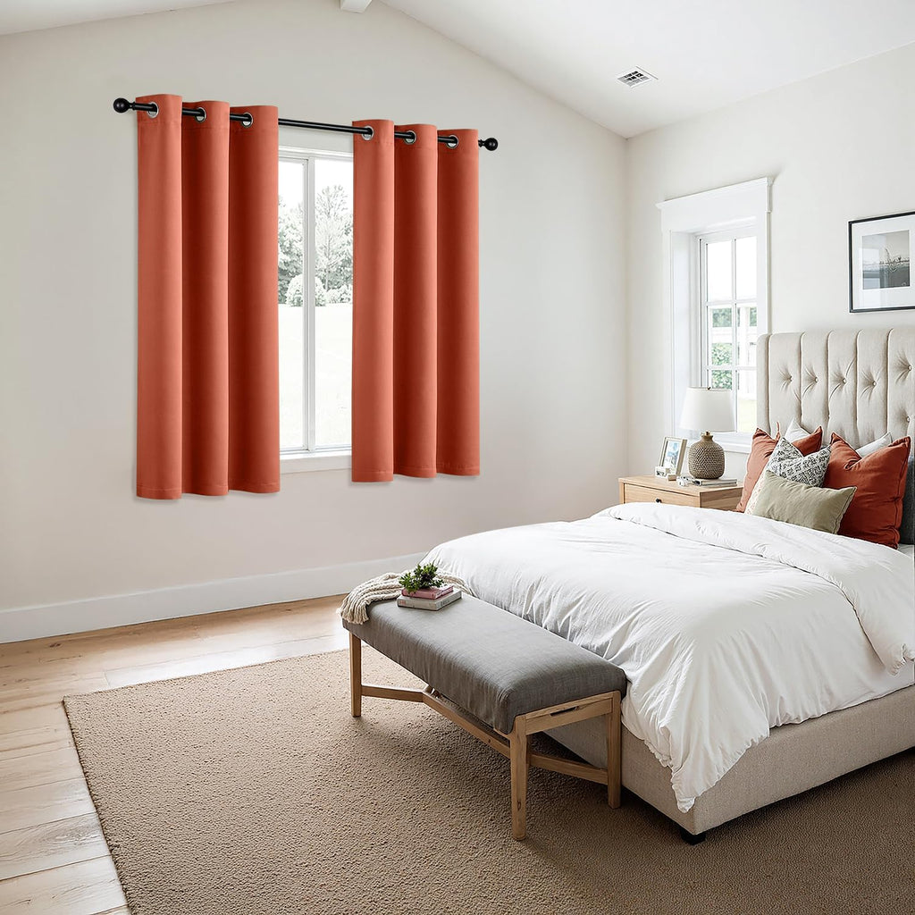MIULEE Burnt Orange Blackout Curtains - Thermal Insulated Noise-Reducing Drapes | 40 x 54 Inches, 2 Panels