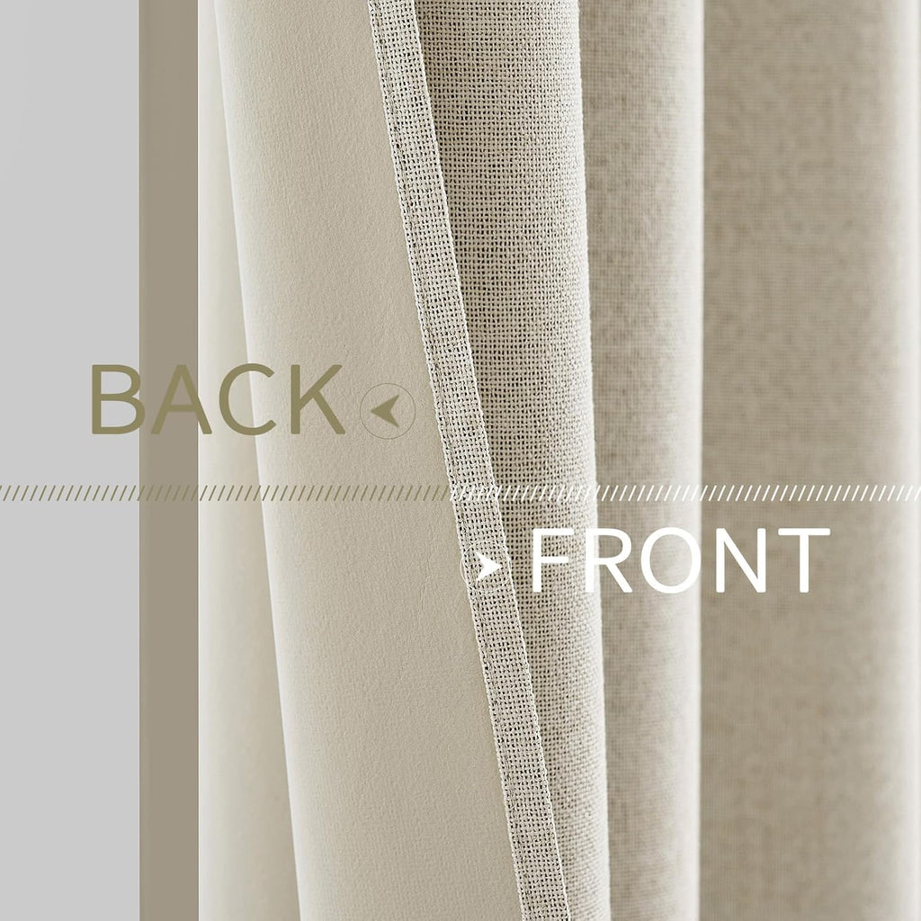 MIULEE 100% Blackout Curtains - Thermal Insulated Cream Drapes for Bedroom & Living Room | 52 x 90 Inch (2 Panels)