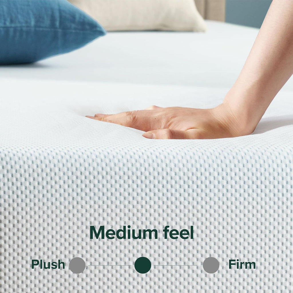 Zinus 12 Inch Green Tea Memory Foam Mattress - King Size, Cooling Gel, Medium Firmness, Safe & Fiberglass Free